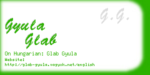 gyula glab business card
